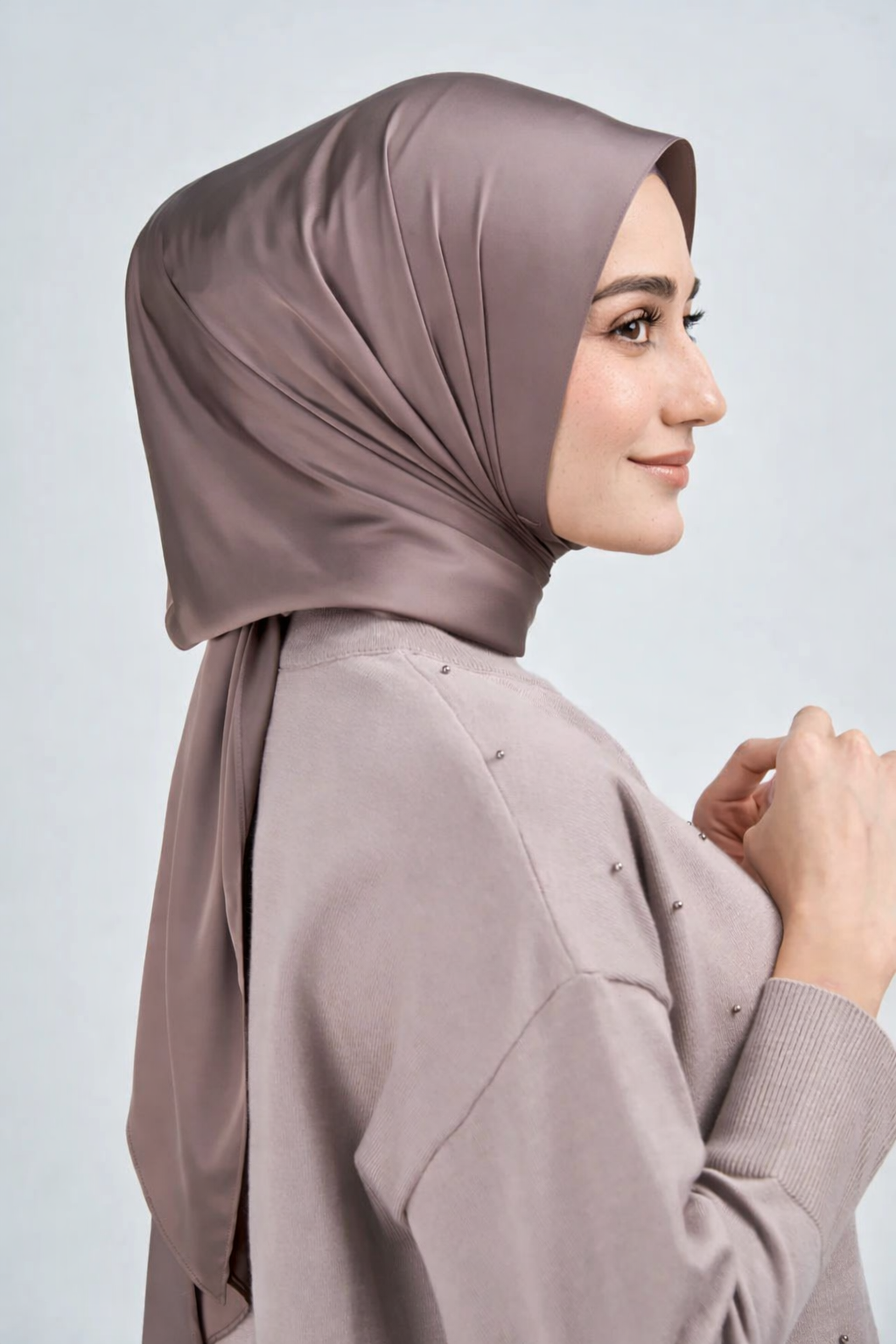 Hoodie Armani Satin de Soie-Marron chocolat foncé