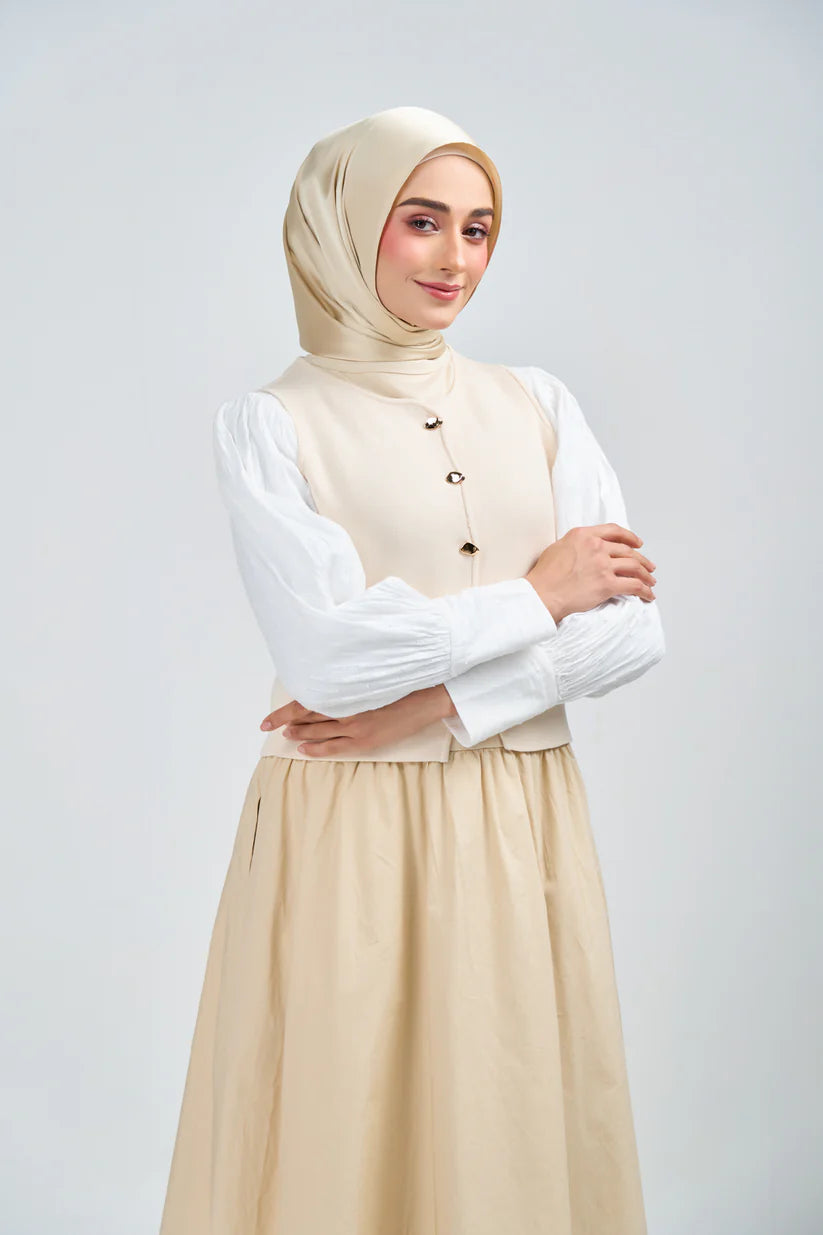 Hoodie Armani Satin de Soie- Beige vanille.