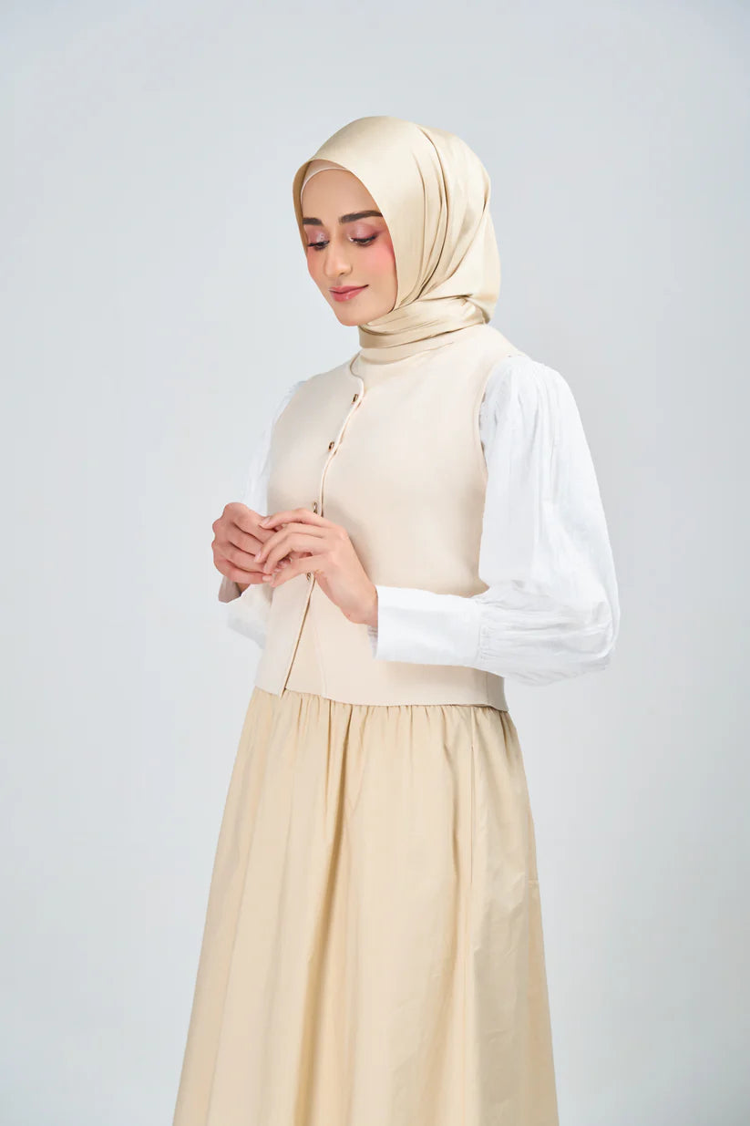 Hoodie Armani Satin de Soie- Beige vanille.