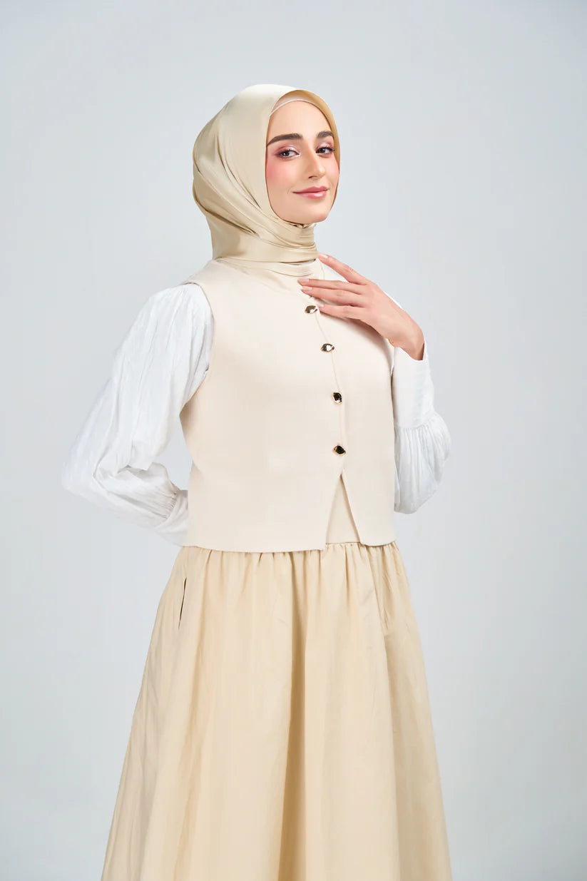 Hoodie Armani Satin de Soie- Beige vanille.