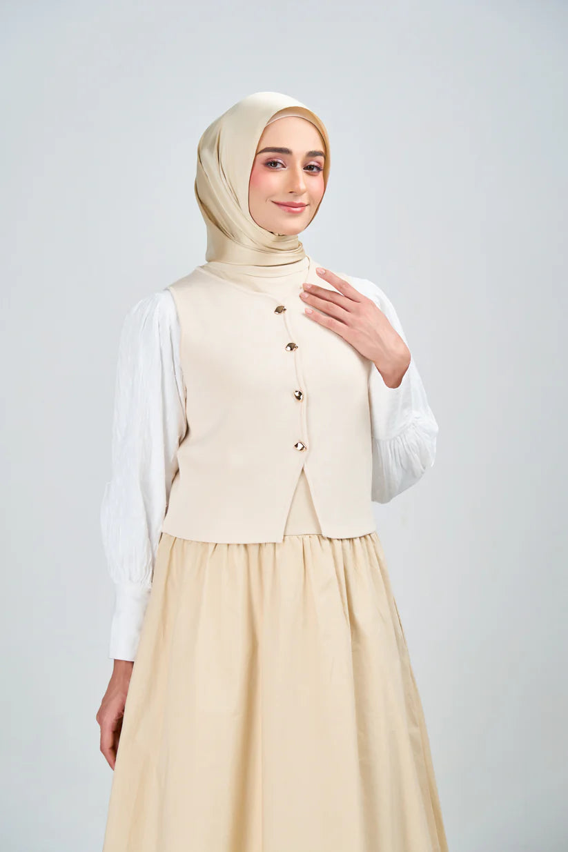 Hoodie Armani Satin de Soie- Beige vanille.