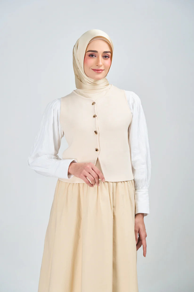 Hoodie Armani Satin de Soie- Beige vanille.