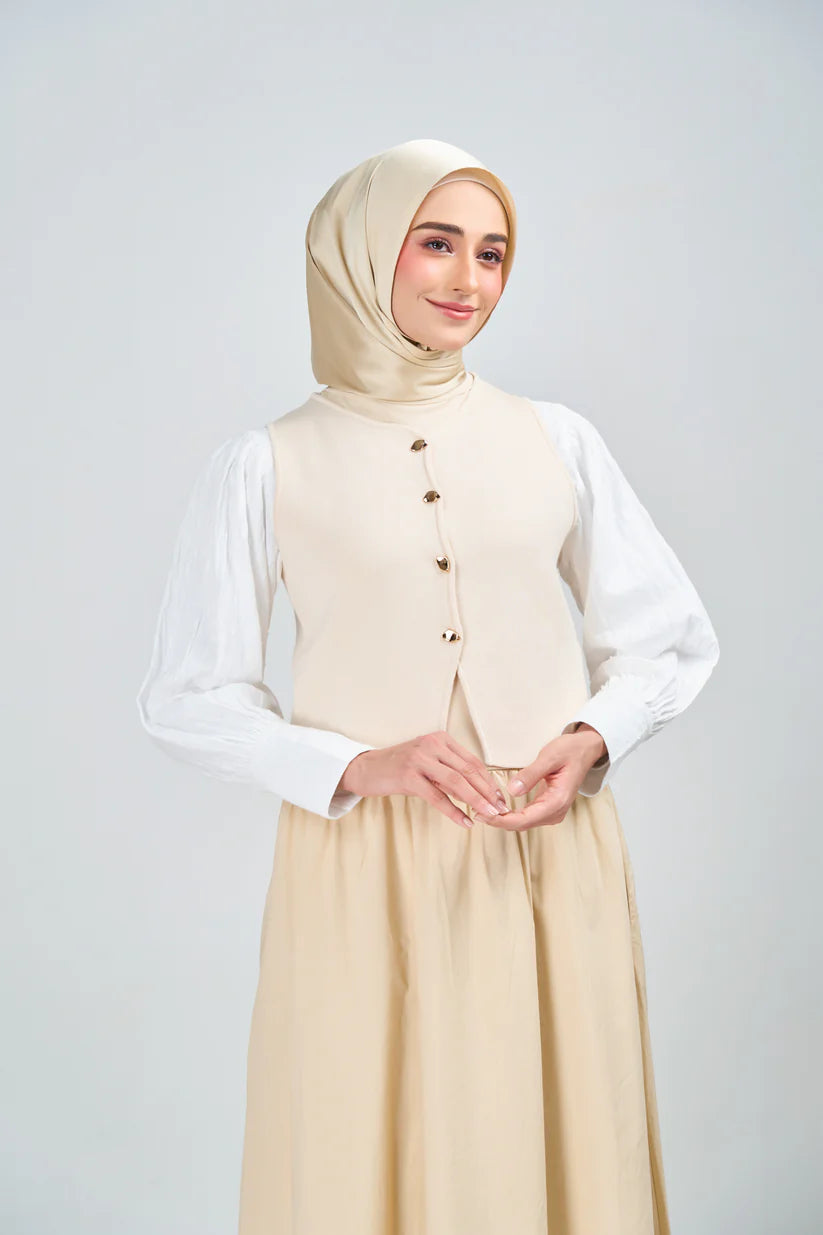 Hoodie Armani Satin de Soie- Beige vanille.