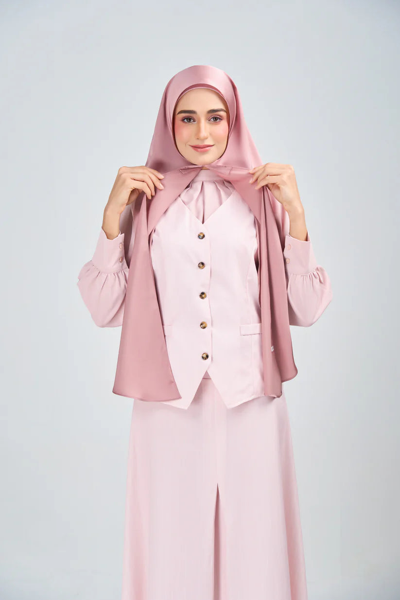 Hoodie Armani Satin de Soie- Rose Nude.