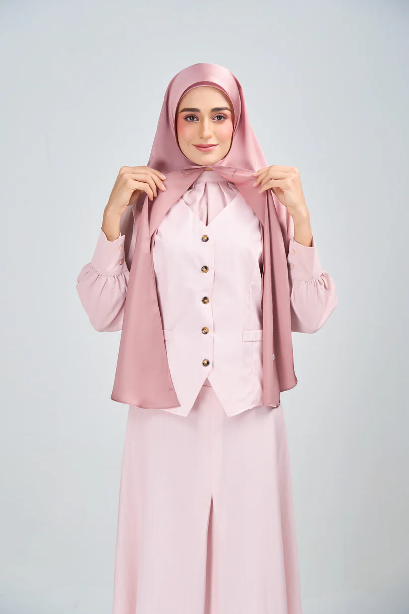 Hoodie Armani Satin de Soie- Rose Nude.