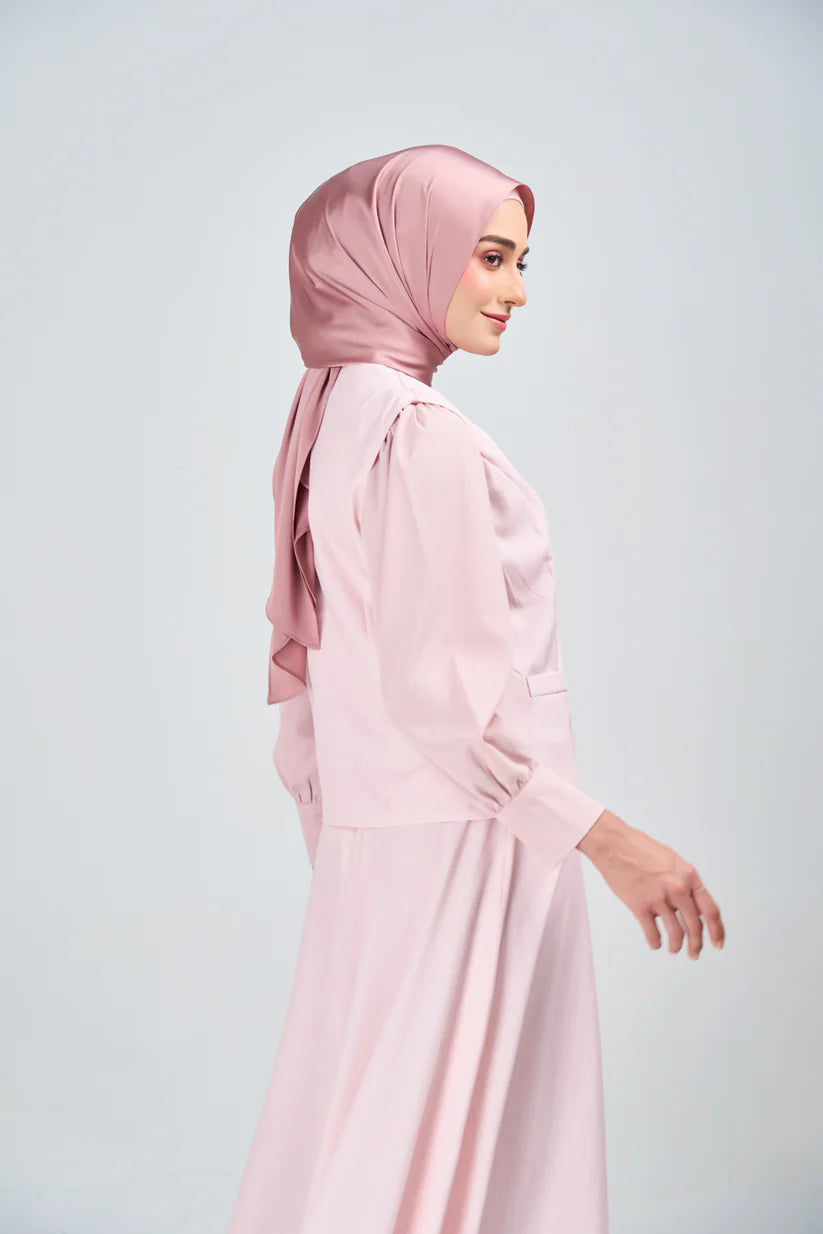 Hoodie Armani Satin de Soie- Rose Nude.