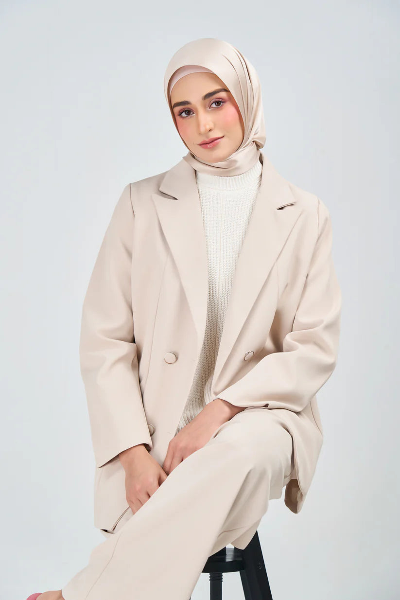 Hoodie Armani Satin de Soie –Beige naturelle