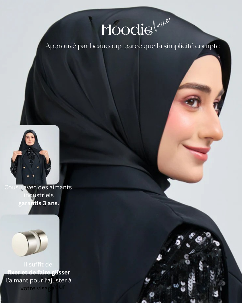 Hoodie Armani Satin de Soie – Noir Corbeau