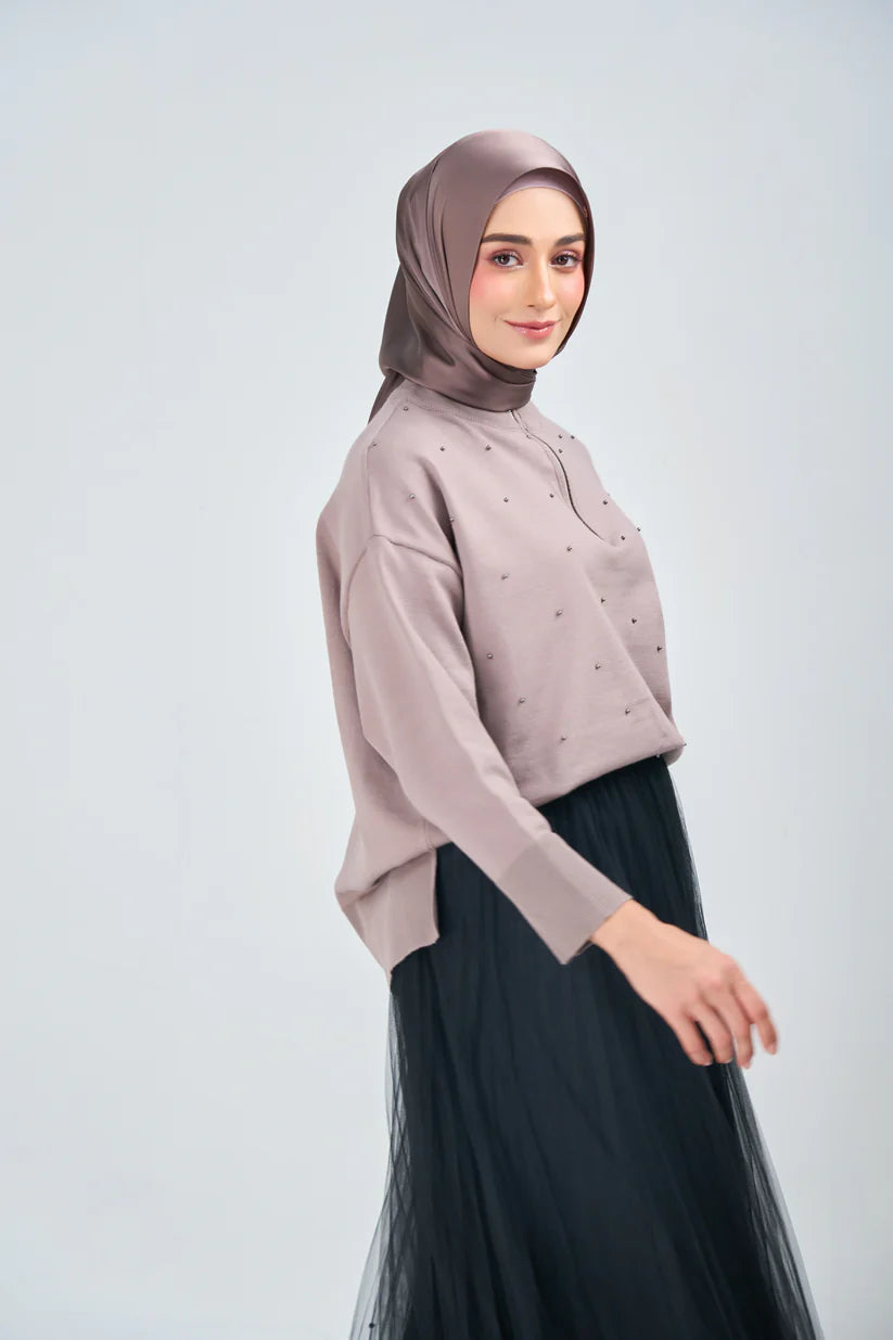 Hoodie Armani Satin de Soie-Marron chocolat foncé