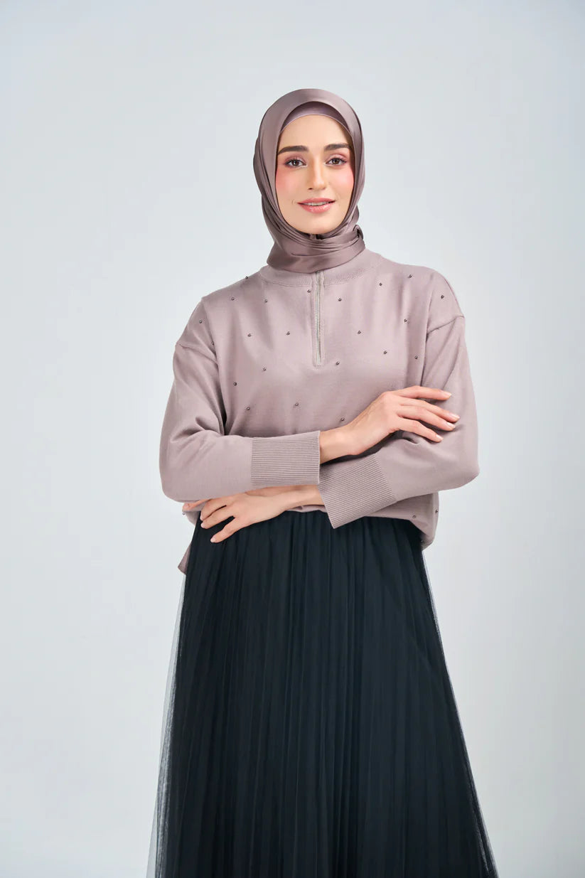 Hoodie Armani Satin de Soie-Marron chocolat foncé