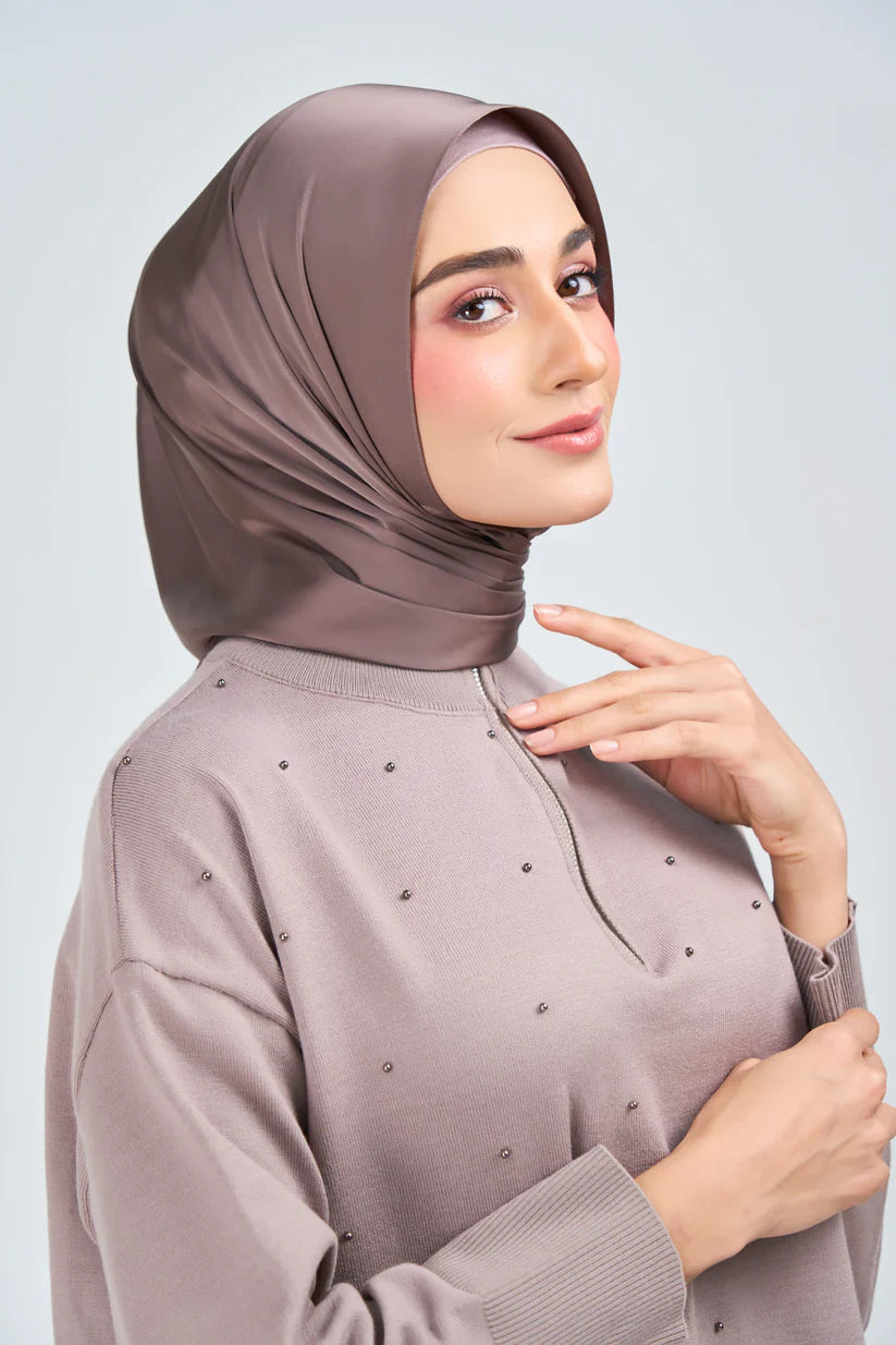 Hoodie Armani Satin de Soie-Marron chocolat foncé