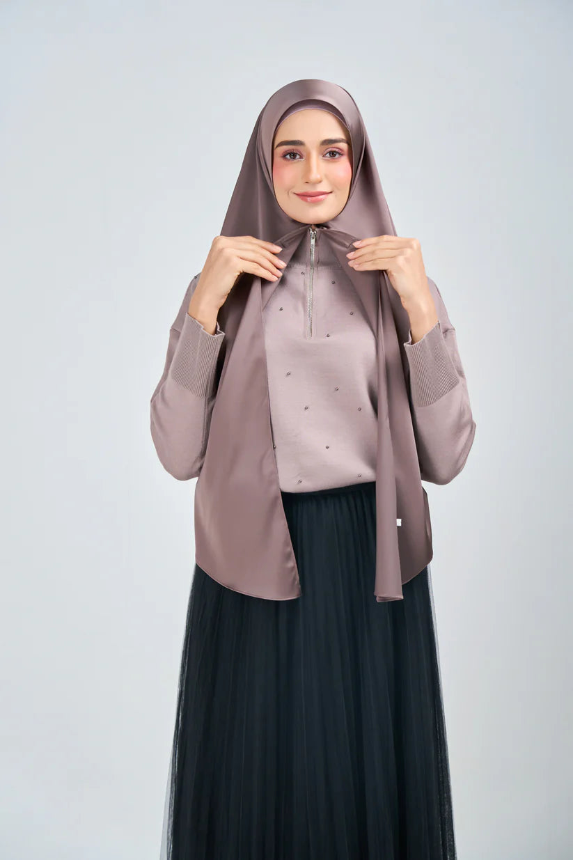 Hoodie Armani Satin de Soie-Marron chocolat foncé